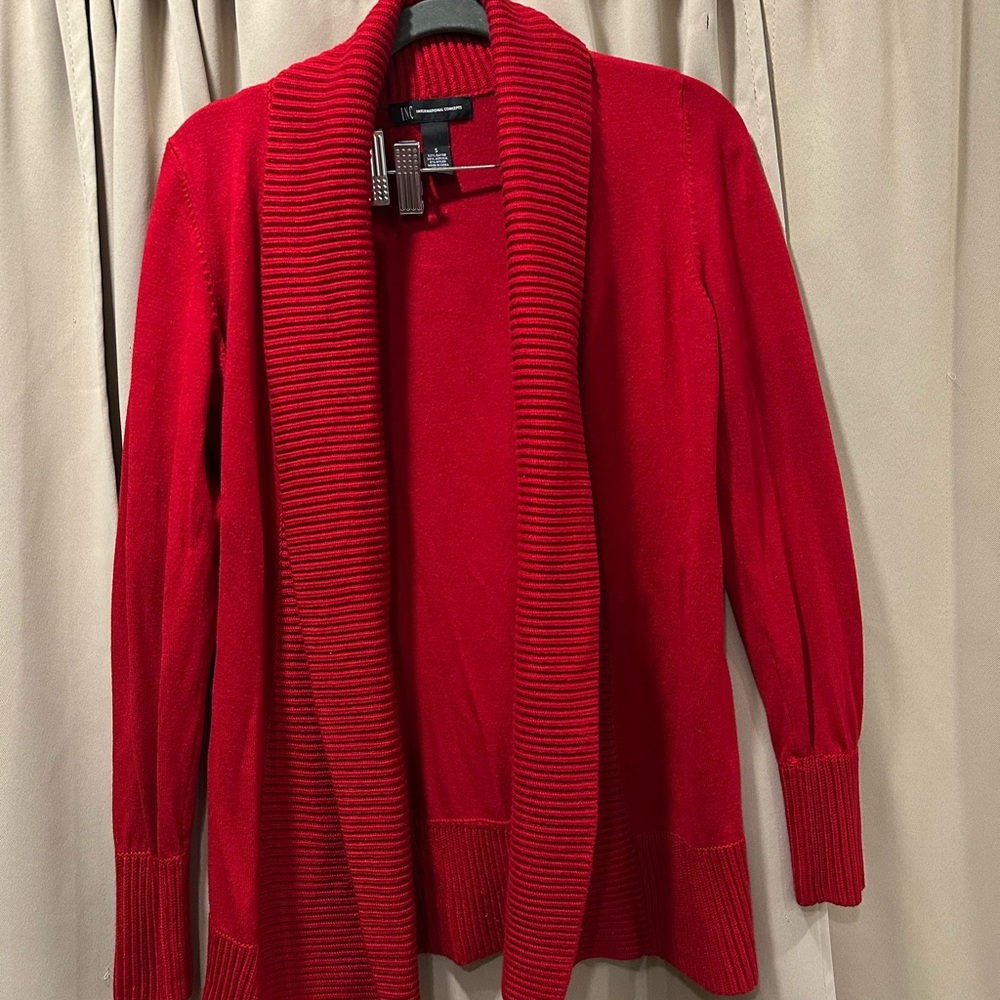 Women's Red Cardigan Sweater